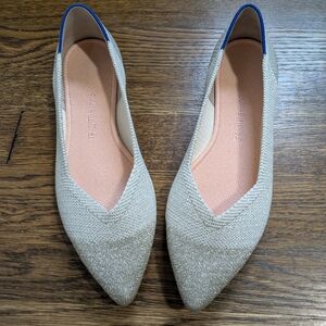 Rothy's The Point Diamond Metallic Flats